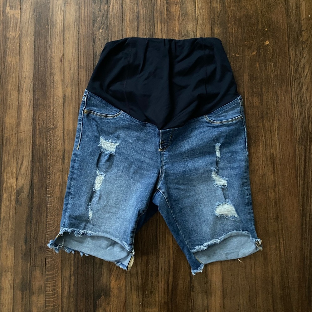 Isabel Maternity Bermuda Jean shorts